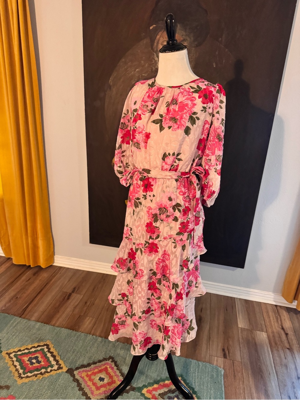 Sugarlips Pink Floral Tiered Maxi Dress